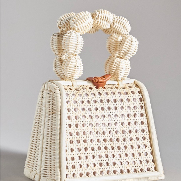Anthropologie Handbags - NWT Top Handle Rattan Bali Bag